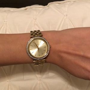 Michael Kors gold stainless steel watch with crystals